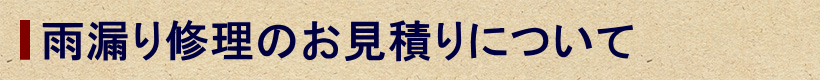 雨漏り修理のお見積りについて